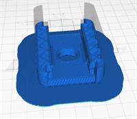 A view of the motor mount showing the internal "Infill" structure. This is set in the slicer settings. You can choose different infill pattern structures and vary how solid the part is.